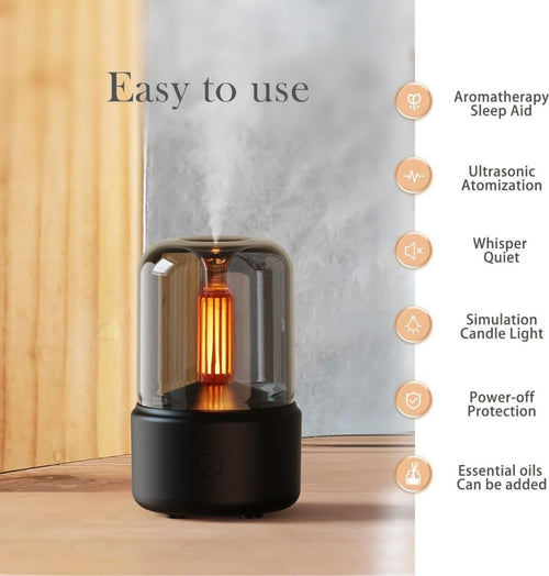 120ml Essential Oil Aromatherapy Diffuser | Candlelight Effect