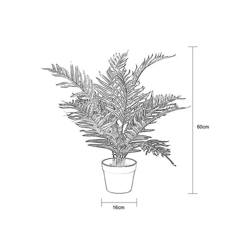 60cm Faux Palm Plant in Pot | Low-Maintenance Home Decor