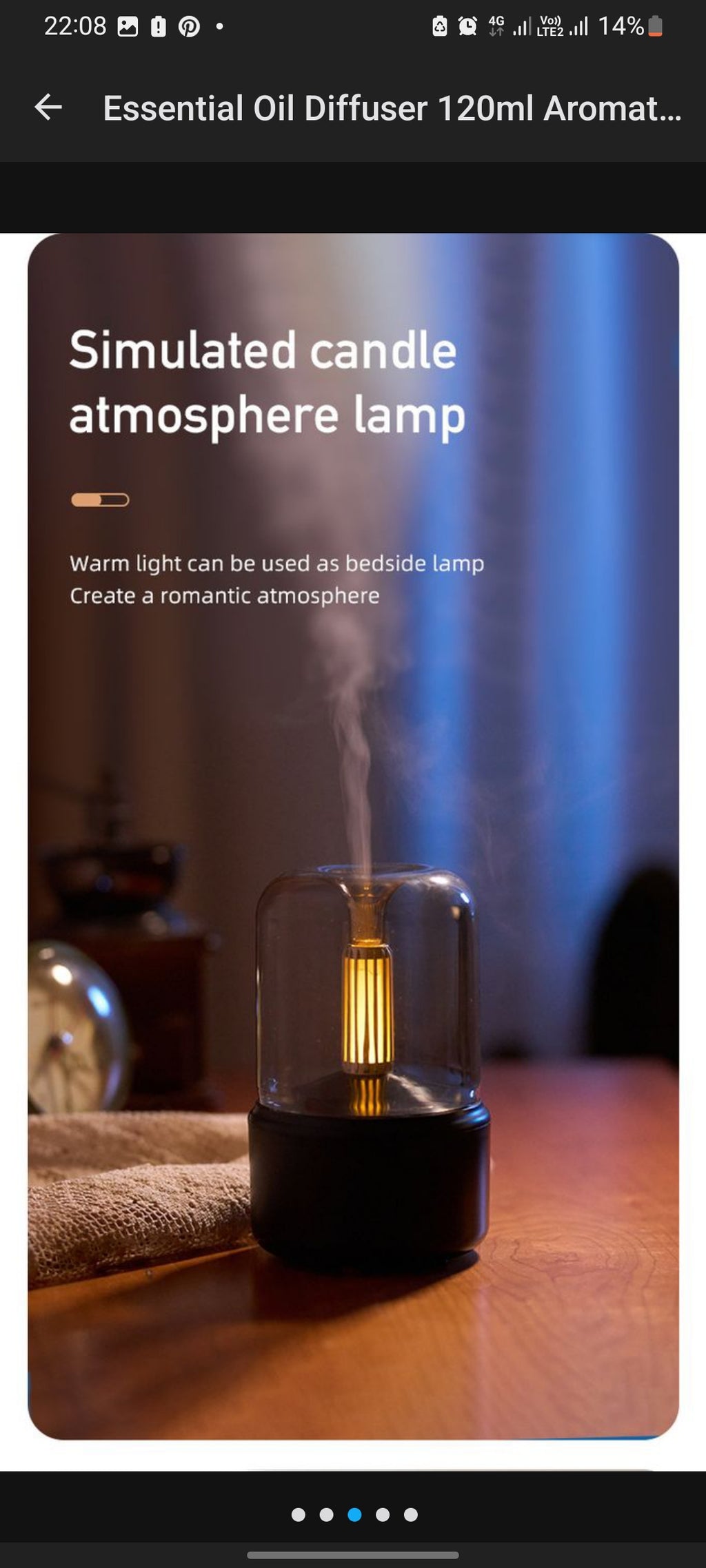 Essential Oil Diffuser 120ml Aromatherapy Diffuser Auto Shut-Off Function
